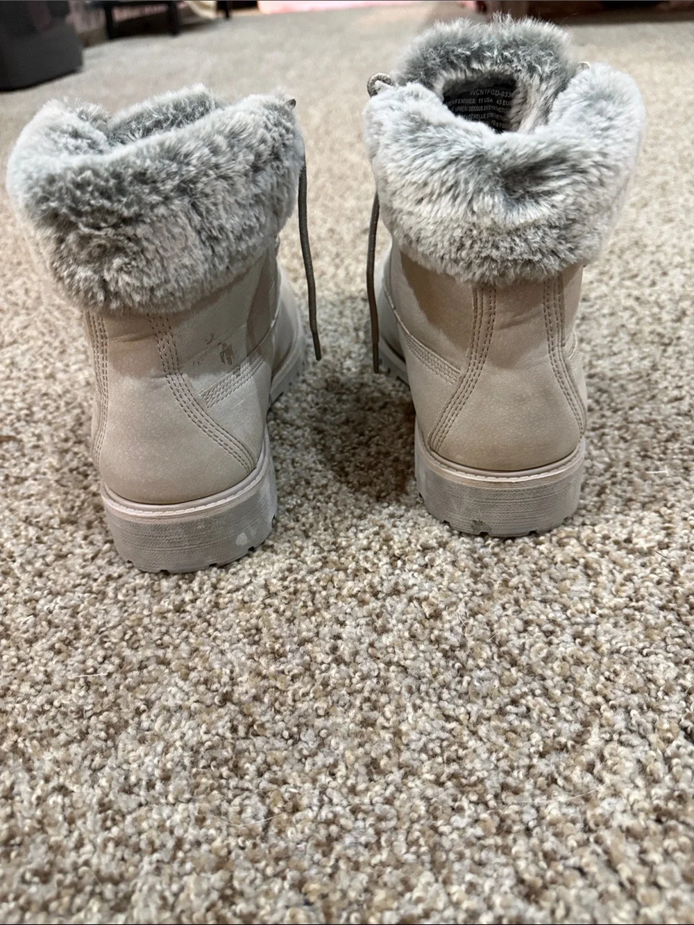 Lugz Women's Fur-Lined Lace-Up Ankle Boots in Light Gray